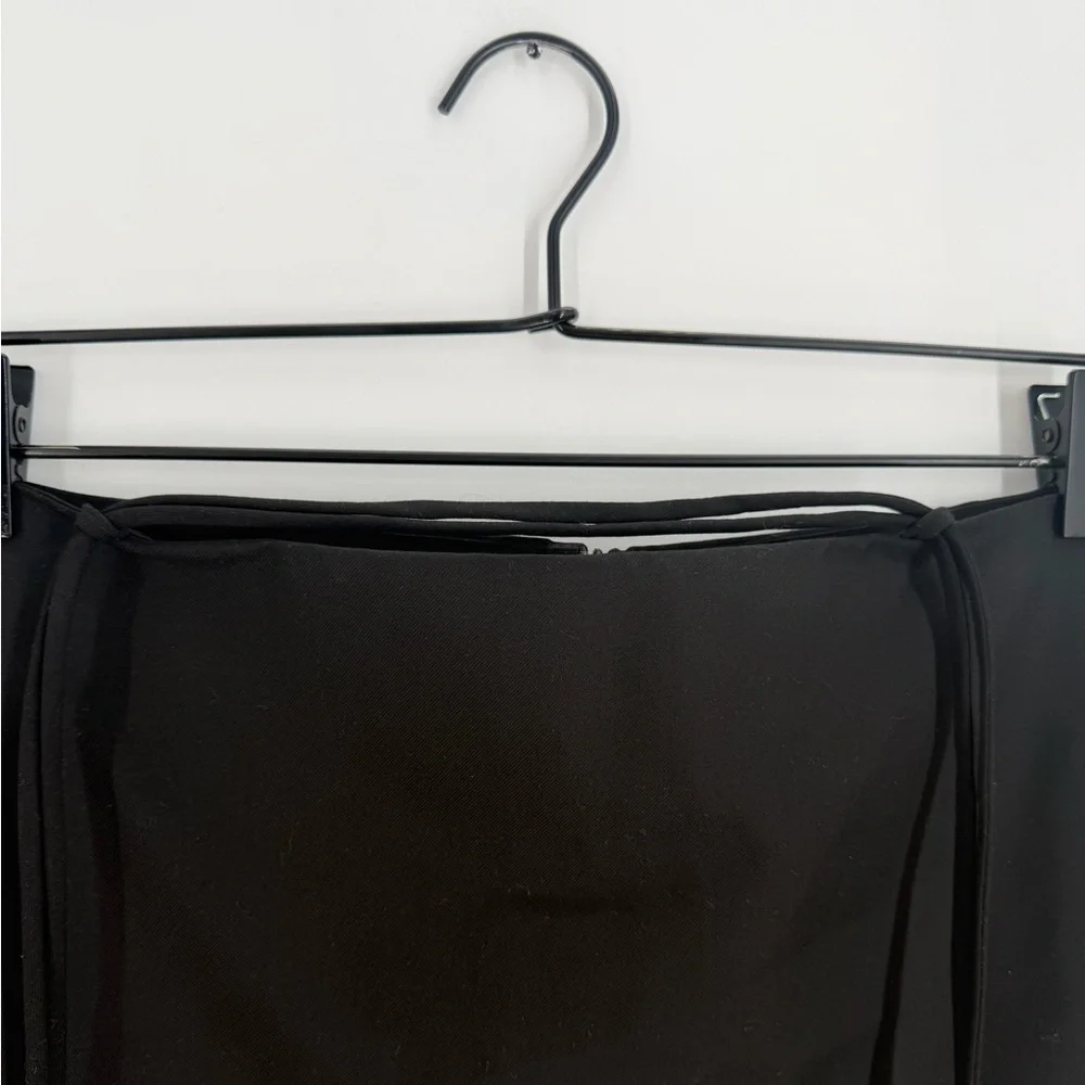 With Jean Black Jasper Mini Skirt With Waist Ties